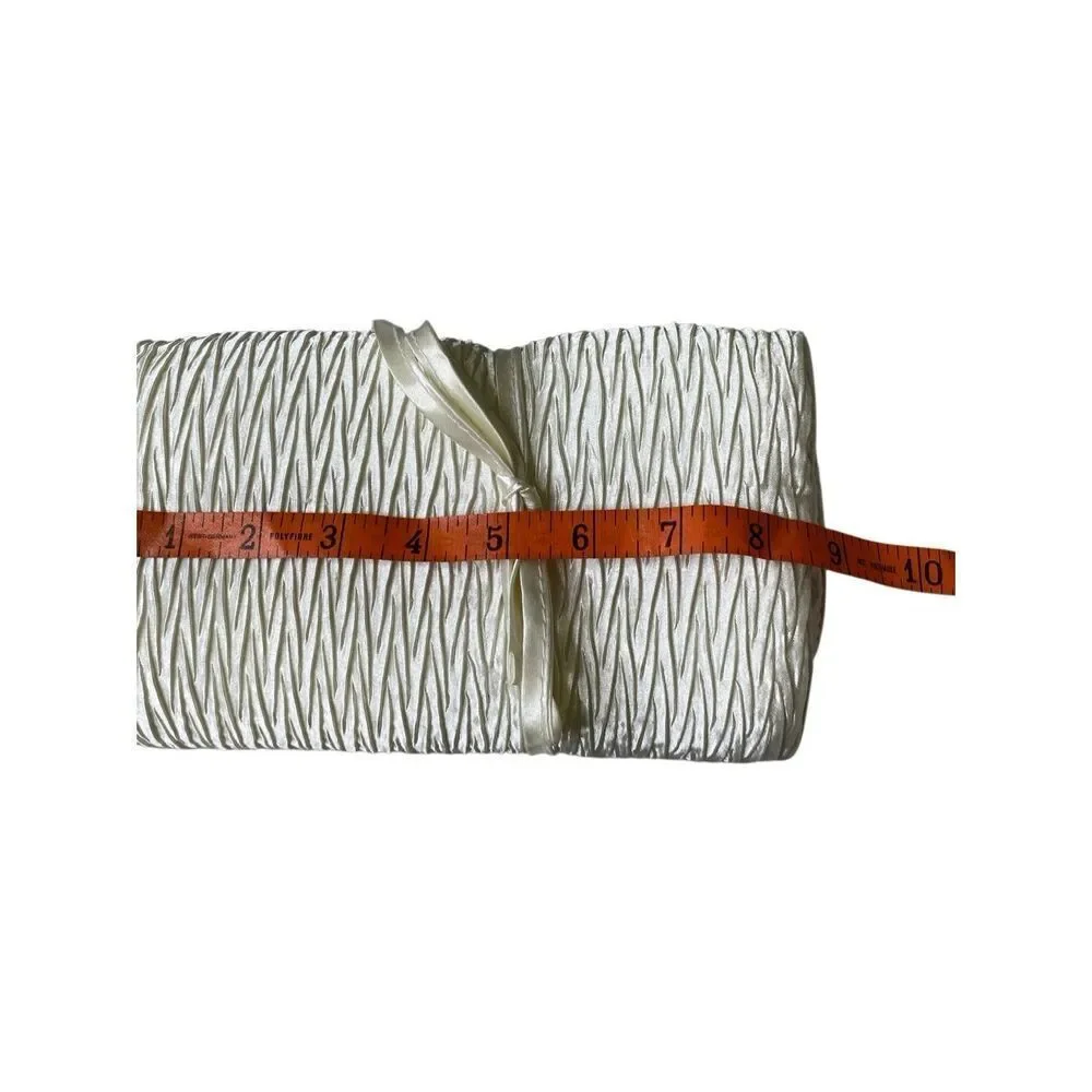 Vintage Satin Hanging Jewelry Organizer Roll Travel Case Ivory Monogram Bridal